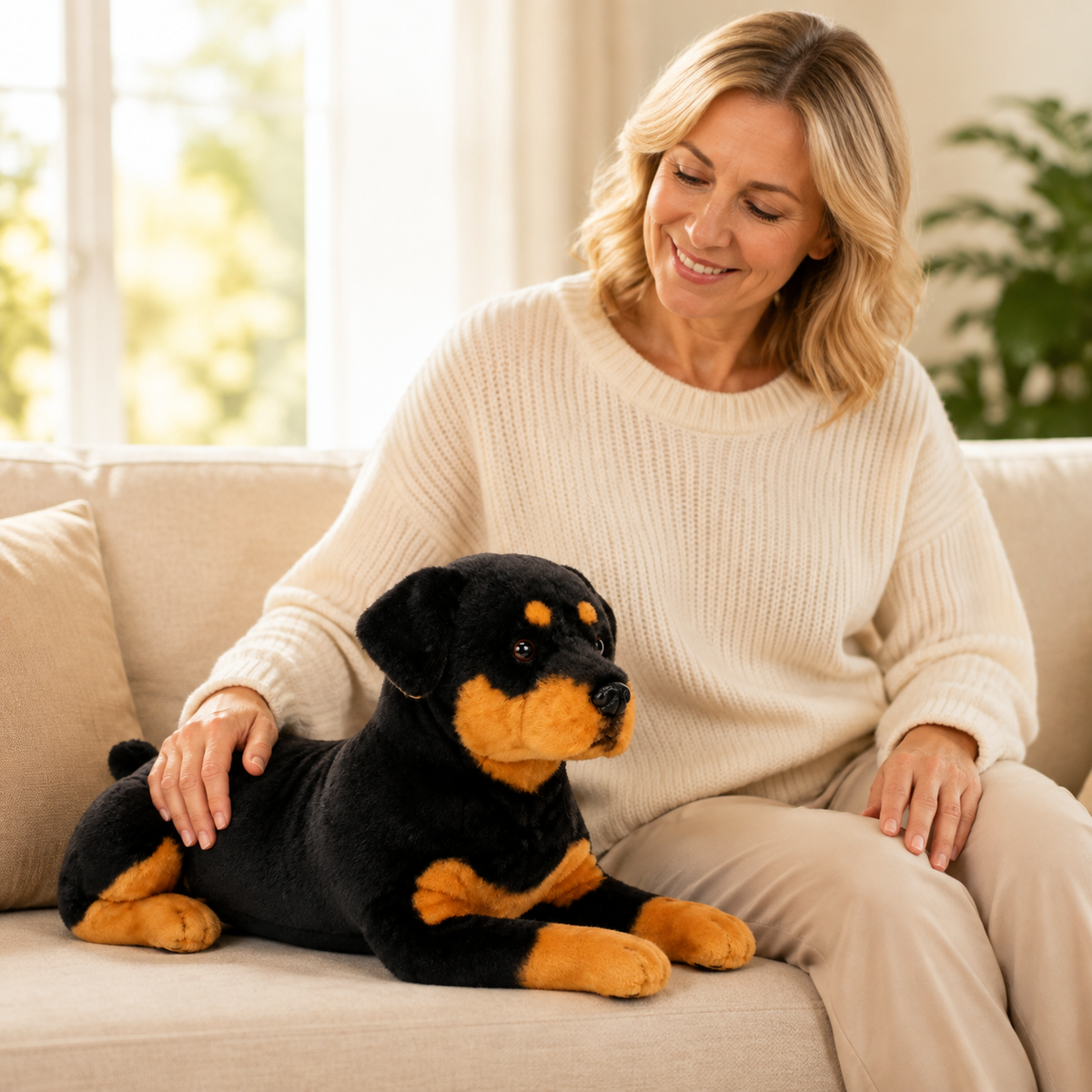 Ready-Made Rottweiler Plush - held for companionship