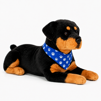 Ready-Made Rottweiler Plush - blue bandana