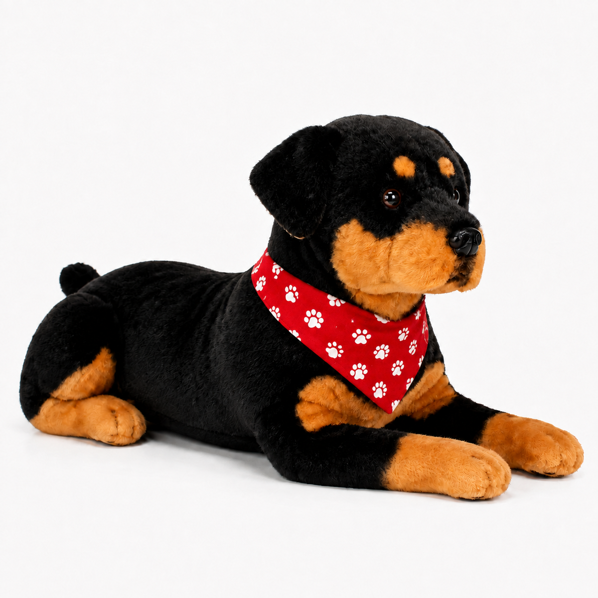 Ready-Made Rottweiler Plush - red bandana