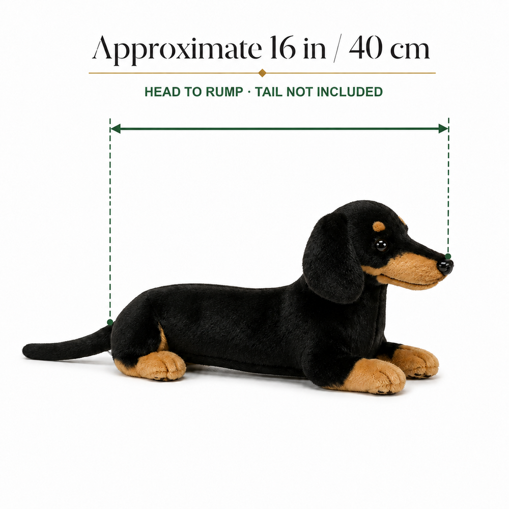 Ready-Made Short-Haired Dachshund Plush - size guide