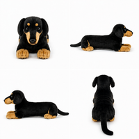 Ready-Made Short-Haired Dachshund Plush - front, back and side views