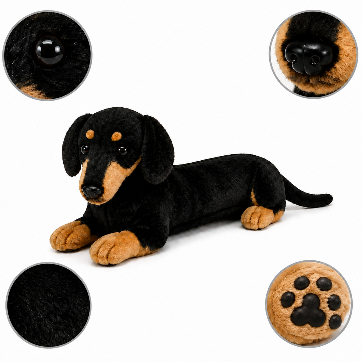Ready-Made Short-Haired Dachshund Plush - close-up details
