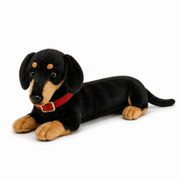 Ready-Made Short-Haired Dachshund Plush - red collar views