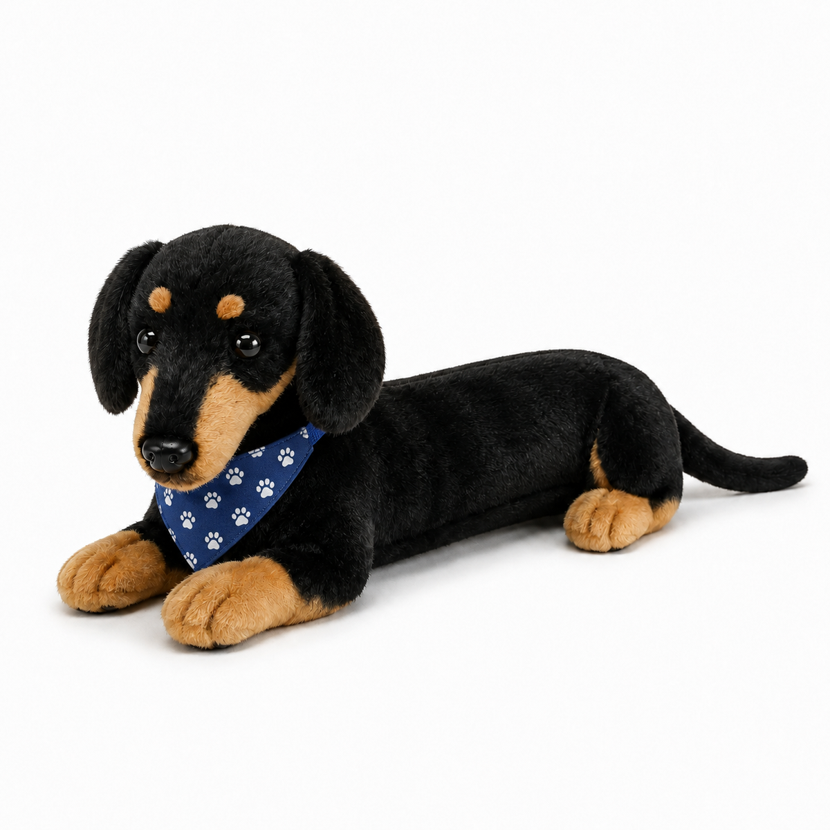 Ready-Made Short-Haired Dachshund Plush - blue bandana