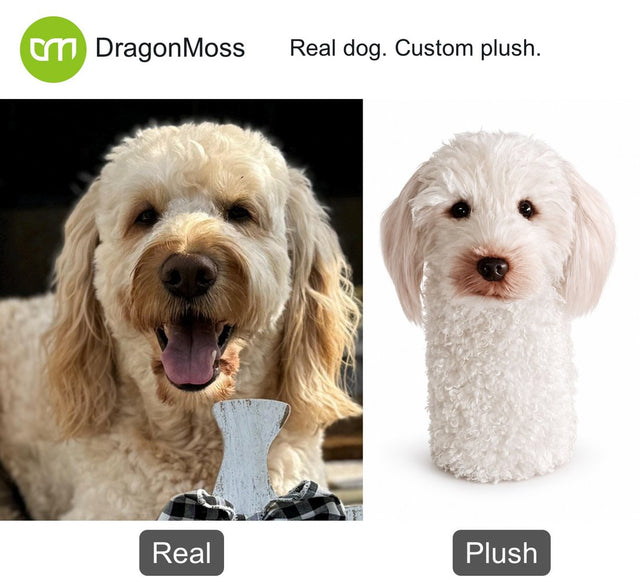 Dog photo beside a custom PawCaddie golf headcover, comparison 36